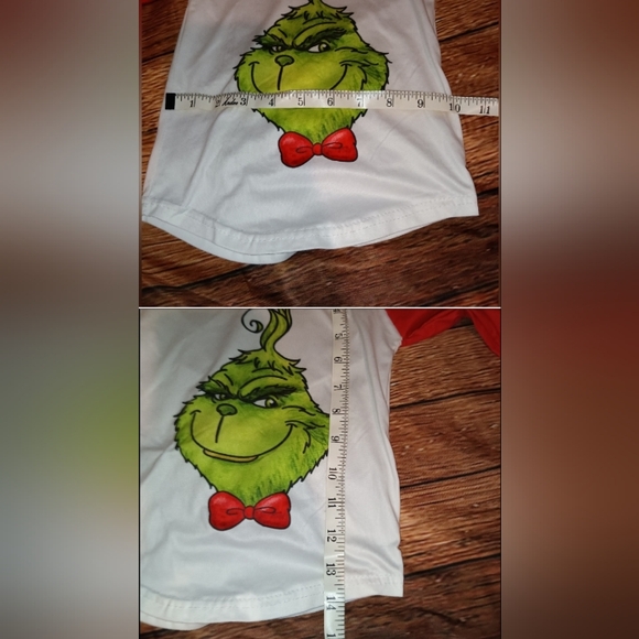 Bundle 🎄Grinch 🎁 12m girls shirt and pants set and a Santa 18m onesie - Picture 5 of 12